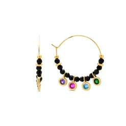 Pendientes de Plata de Ley 925 con Circonita Multicolor acabados en oro amarillo 18K - Vusak
