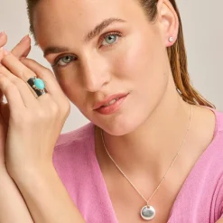 Pendientes de Plata de Ley 925 con Circonita Brillante acabados en rodio - Thib