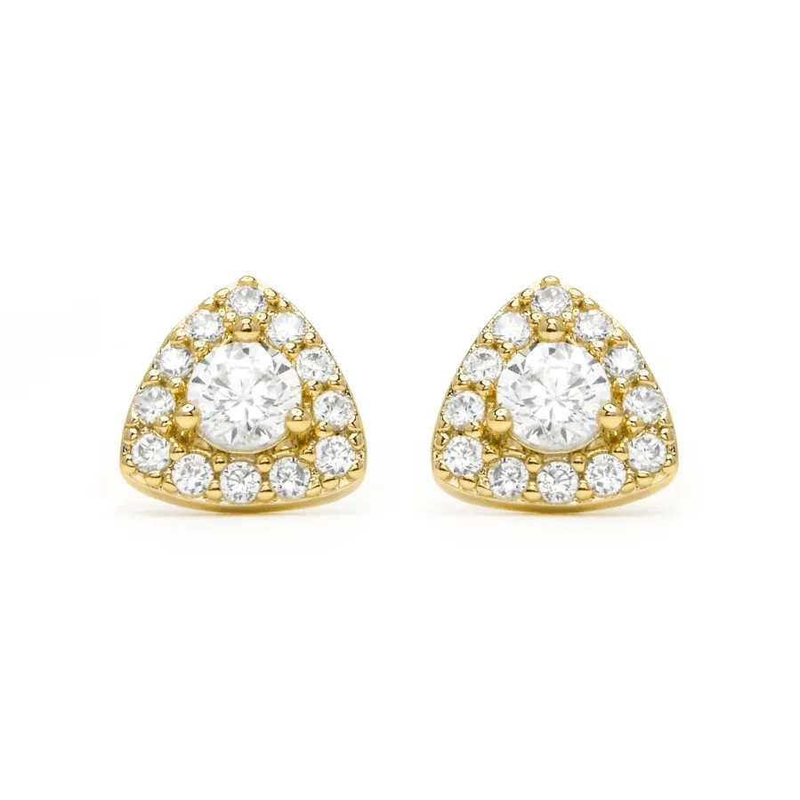 Pendientes de Plata de Ley 925 y Circonita Brillante acabado en oro amarillo 18k - Aldra