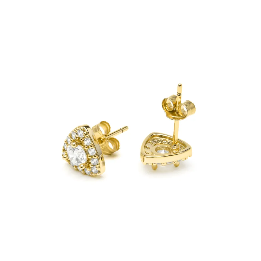 Pendientes de Plata de Ley 925 y Circonita Brillante acabado en oro amarillo 18k - Aldra