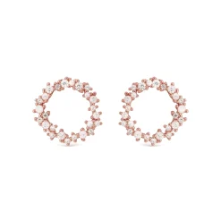 Pendientes de Plata de Ley 925 con Circonita Brillante acabados en oro rosa 18K - Thilak