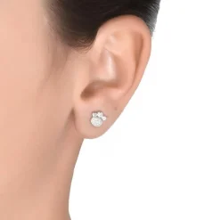 Pendientes de Plata de Ley 925 con Circonita Brillante acabados en rodio - Lealtad