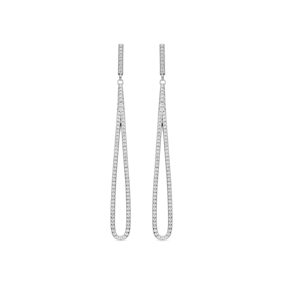 Pendientes de Plata de Ley 925 y Circonita Brillante acabados en rodio - Xiyah