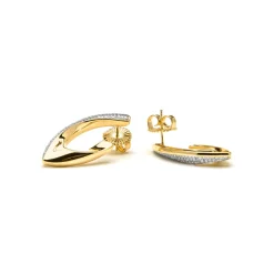 Pendientes de Plata de Ley 925 y Circonita Brillante acabado oro amarillo de 18k - Kurpip