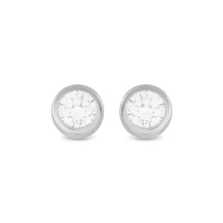 Pendientes de Plata de Ley 925 de 7mm con Circonita Brillante acabados en rodio - Imrak