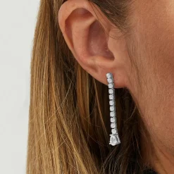 Pendientes de Plata de Ley 925 con Circonita Brillante acabados en rodio - Guoi