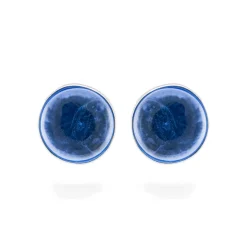 Pendientes de Plata de Ley 925 con Cuarzo Hidrotermal Lapislazuli acabados en rodio - Essential