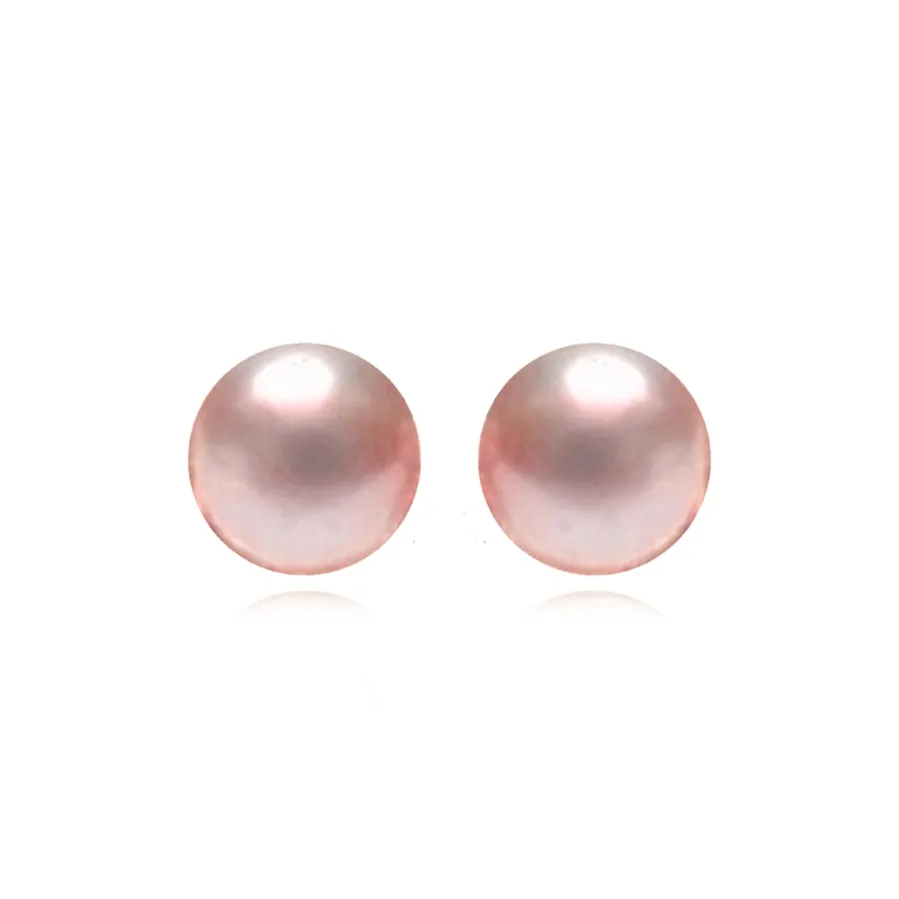 Pendientes de Plata de Ley 925 con Perla Rosa acabados en rodio - Geel