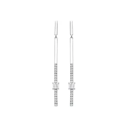 Pendientes de Plata de Ley 925 y Circonita Brillante acabado rodio - Yacko