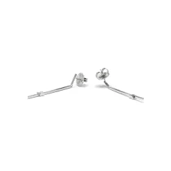 Pendientes de Plata de Ley 925 y Circonita Brillante acabado rodio - Yacko