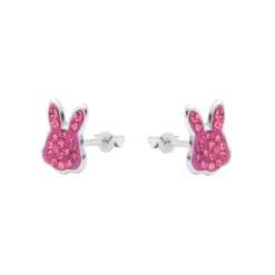 Pendientes de Plata de Ley 925 y Circonita Rosa acabado en rodio - Rasim