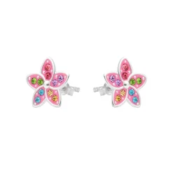 Pendientes de Plata de Ley 925 y Circonita Multicolor acabado en rodio - Biaha