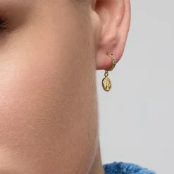Pendientes de Plata de Ley 925 y Circonita Multicolor acabado oro amarillo de 18k - Arbol Vida