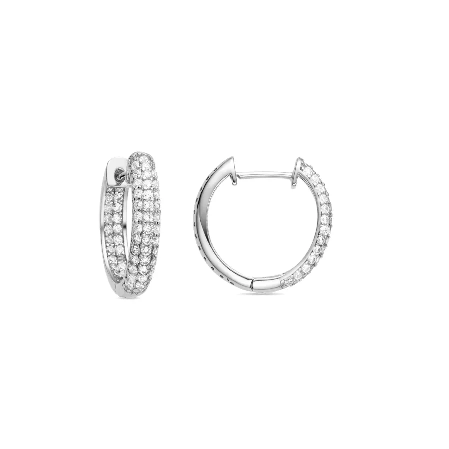 Pendientes de Plata de Ley 925 con Circonita Brillante acabados en rodio - Deuka