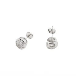 Pendientes de Plata de Ley 925 con Circonita Brillante acabado Rodio - Basili