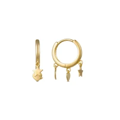 Pendientes de Plata de Ley 925 acabados en oro amarillo 18K - Zaccus