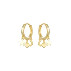 Pendientes de Plata de Ley 925 acabados en oro amarillo 18K - Zaccus