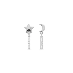 Pendientes de Plata de Ley 925 con Circonita Brillante acabados en rodio - Nelan