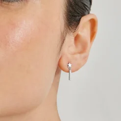 Pendientes de Plata de Ley 925 con Circonita Brillante acabados en rodio - Nelan