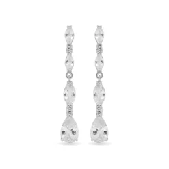 Pendientes de Plata de Ley 925 con Circonita Brillante acabados en rodio - Jibki