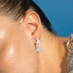 Pendientes de Plata de Ley 925 y Circonita Brillante acabado en rodio - Siala
