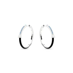 Pendientes de Plata de Ley 925 y Circonita Topacio Azul acabado rodio - Drado