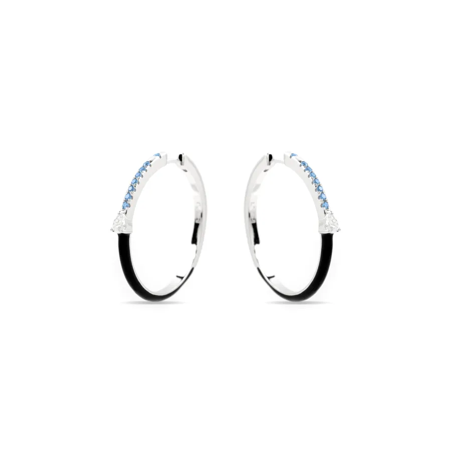 Pendientes de Plata de Ley 925 y Circonita Topacio Azul acabado rodio - Drado