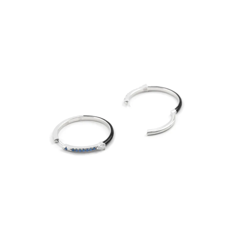 Pendientes de Plata de Ley 925 y Circonita Topacio Azul acabado rodio - Drado