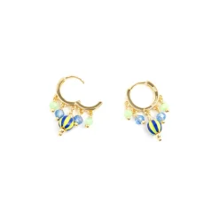 Pendientes de Plata de Ley 925 y Lacado Multicolor acabado oro amarillo de 18k - Towi