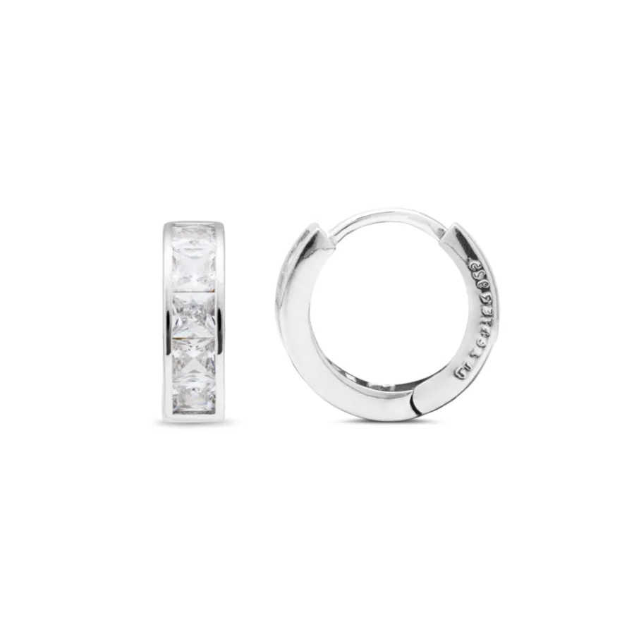 Pendientes de Plata de Ley 925 con Circonita Brillante acabados en rodio - Essential