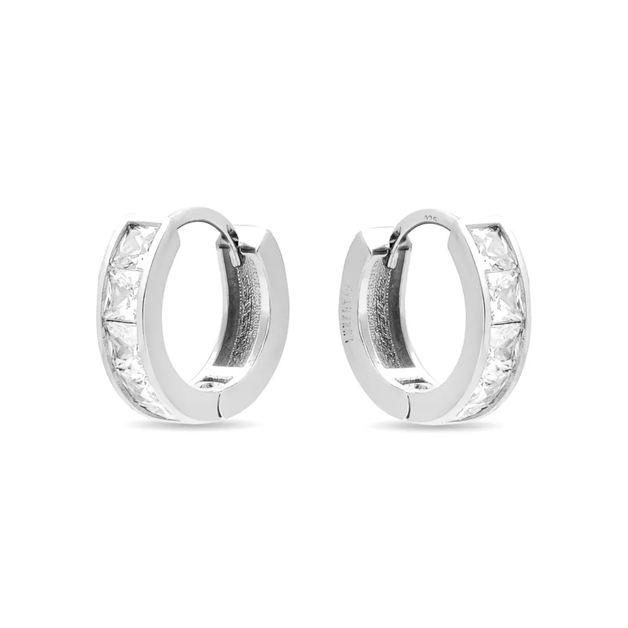 Pendientes de Plata de Ley 925 con Circonita Brillante acabados en rodio - Essential