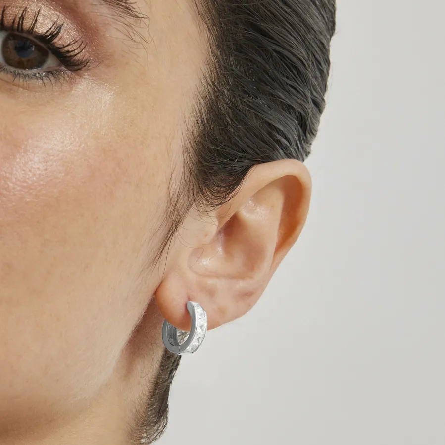 Pendientes de Plata de Ley 925 con Circonita Brillante acabados en rodio - Essential