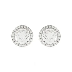 Pendientes de Plata de Ley 925 con Circonita Brillante acabados en rodio - Gema De Leyenda