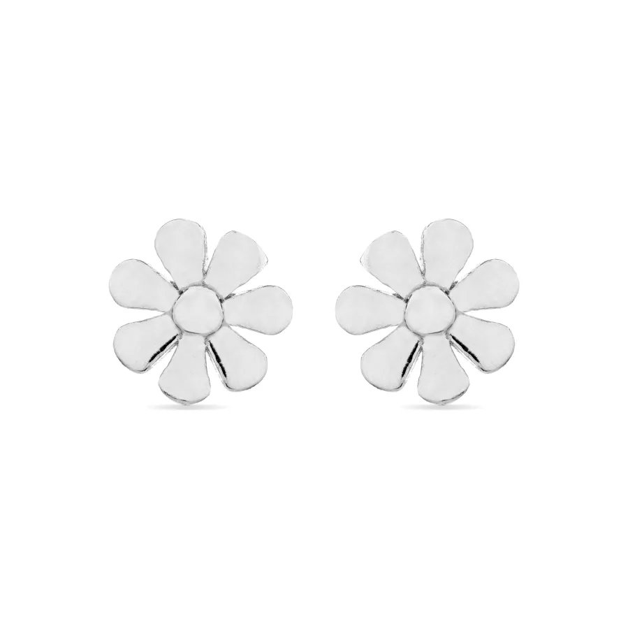 Pendientes de Plata de Ley 925 acabados en rodio - Flor
