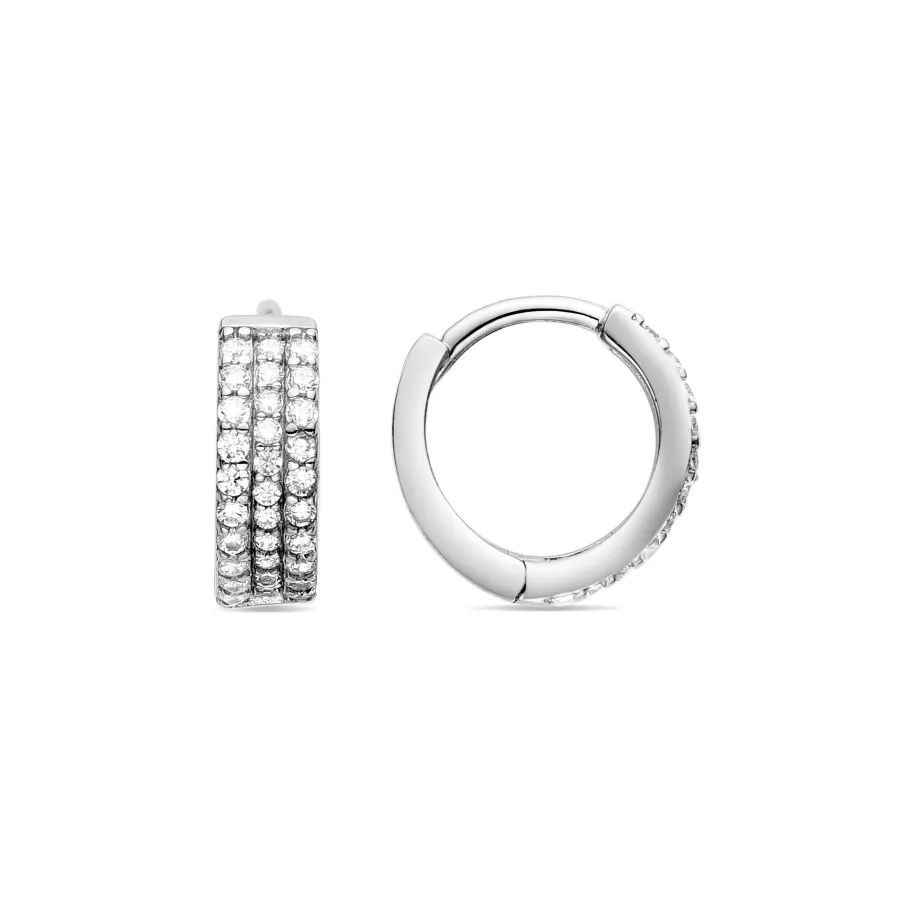 Pendientes de Plata de Ley 925 con Circonita Brillante acabados en rodio - Tsyal