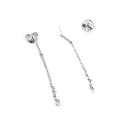 Pendientes de Plata de Ley 925 y Circonita Brillante acabado rodio - Zener