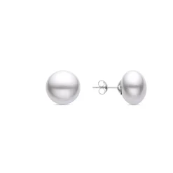 Pendientes de Plata de Ley 925 con Perla Blanca acabados en rodio - Nandi