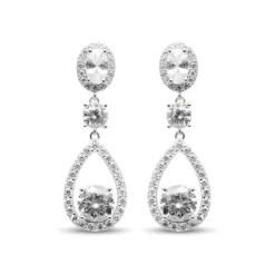 Pendientes de Plata de Ley 925 con Circonita Brillante acabados en rodio - Pane