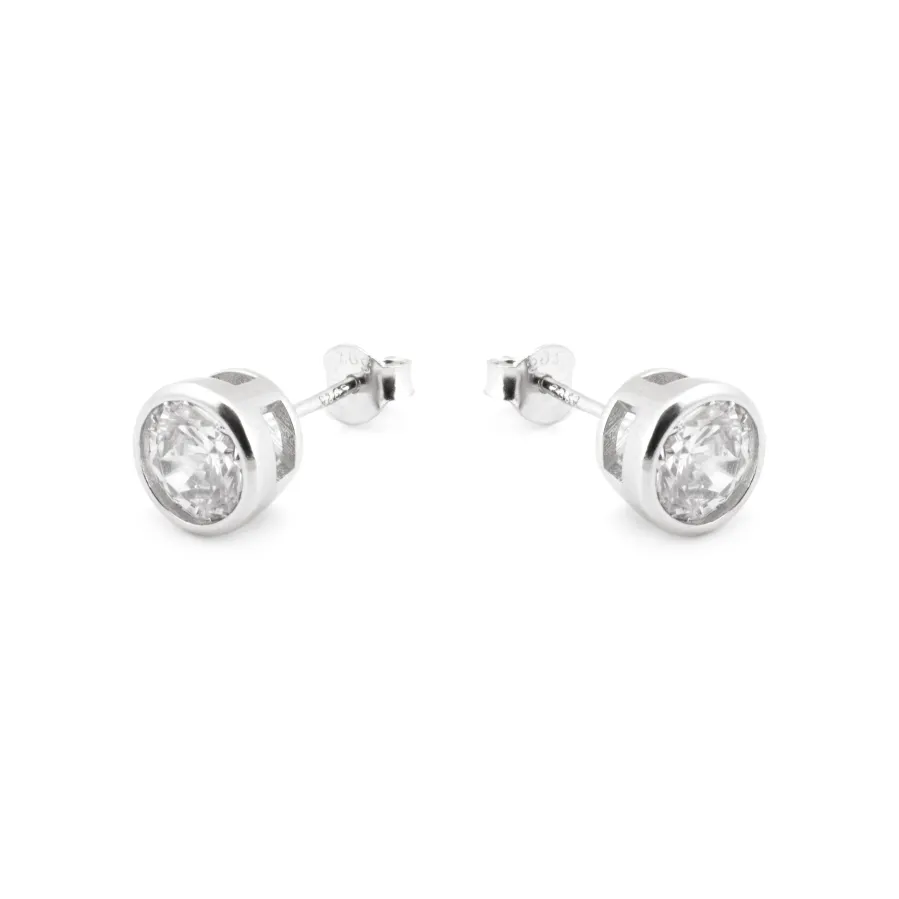 Pendientes de Plata de Ley 925 con Circonita Brillante acabado Rodio - Basili