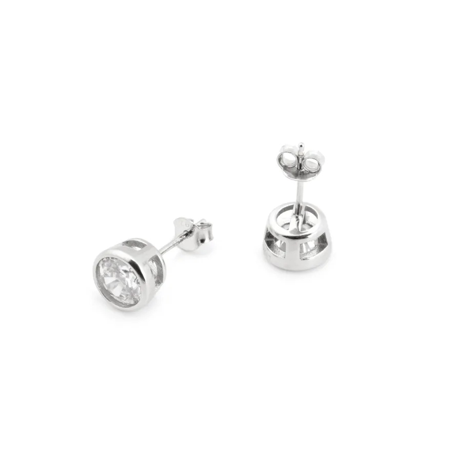 Pendientes de Plata de Ley 925 con Circonita Brillante acabado Rodio - Basili