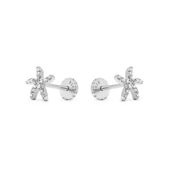 Pendientes de Plata de Ley 925 con Circonita Brillante acabados en rodio - Lamya
