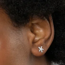 Pendientes de Plata de Ley 925 con Circonita Brillante acabados en rodio - Lamya