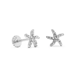 Pendientes de Plata de Ley 925 con Circonita Brillante acabados en rodio - Lamya