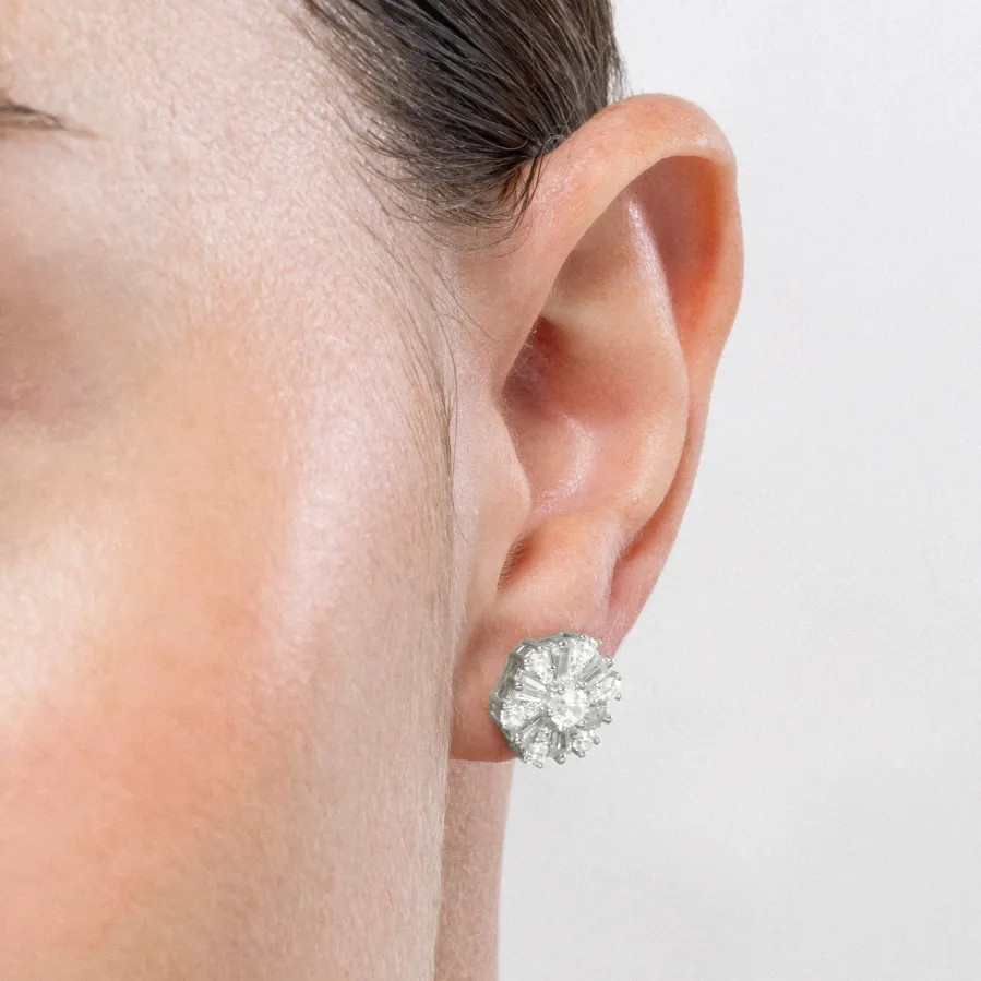 Pendientes de Plata de Ley 925 y Circonita Brillante acabados en rodio - Lorush