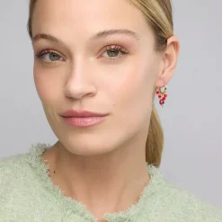 Pendientes de Plata de Ley 925 y Lacado Rojo acabado oro amarillo de 18k - Towi