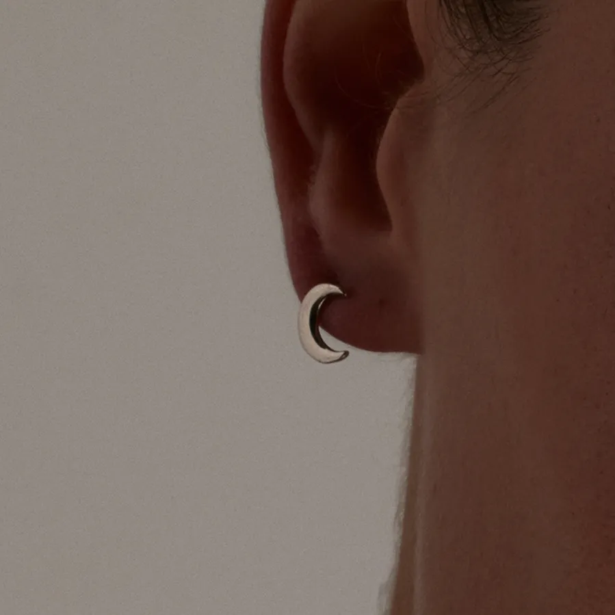 Pendientes de Plata de Ley 925 acabados en rodio - Crescent