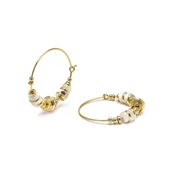 Pendientes de Plata de Ley 925 y Madreperla Blanca acabado oro amarillo de 18k - Darkba