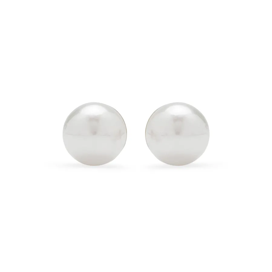 Pendientes de Plata de Ley 925 con Perla Blanca acabados en oro amarillo 18K - Danlug