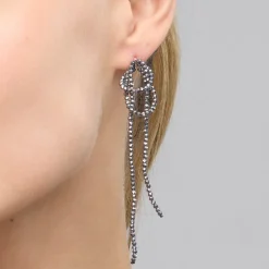 Pendientes de Plata de Ley 925 y Hematite acabado rodio - Lima