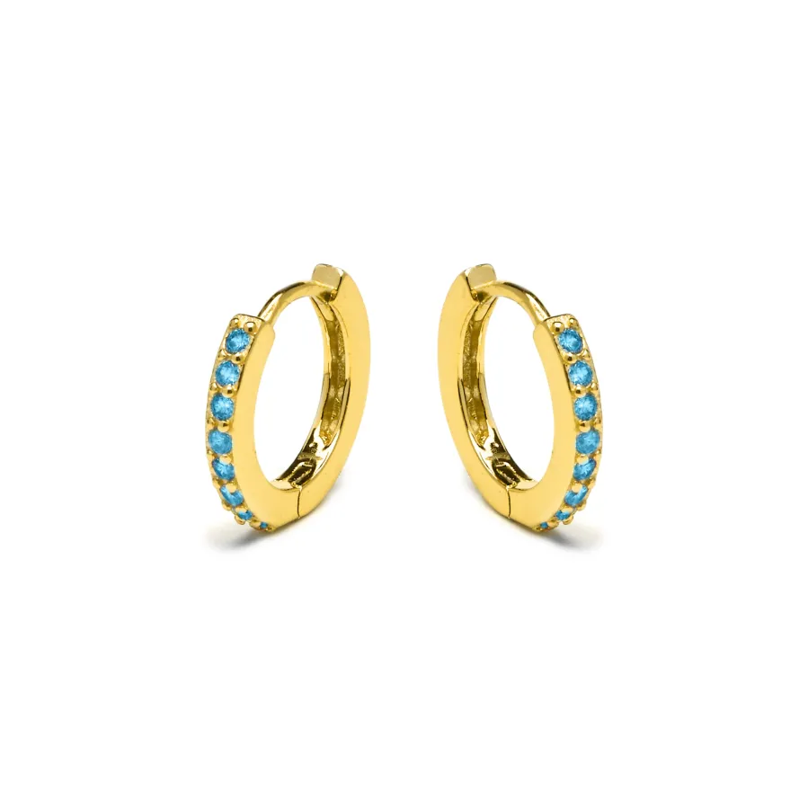Pendientes de Plata de Ley 925 con Cuarzo Hidrotermal Verde Claro acabados en oro amarillo 18K - Valarys